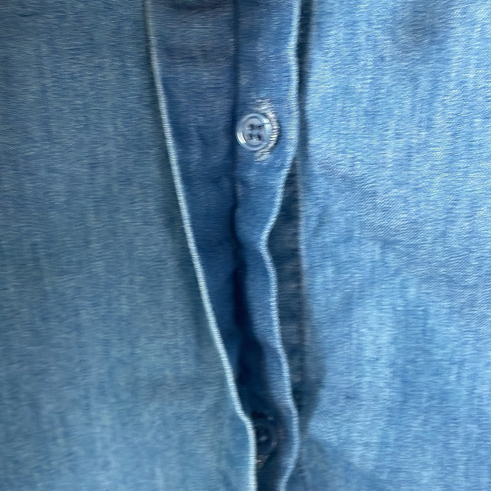 Kensie Jeans denim top with black tie around neck sizeL - Picture 6 of 10